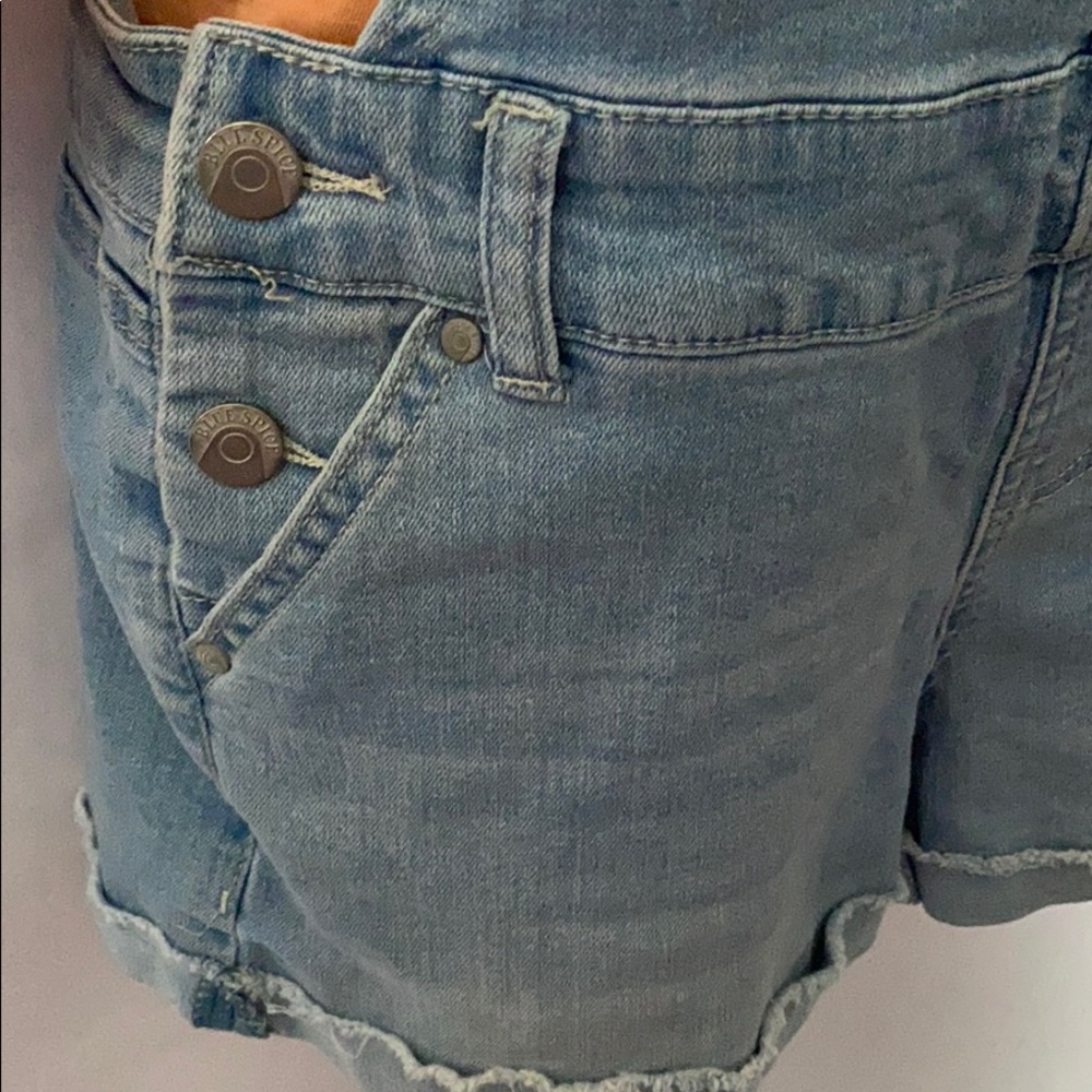 Vintage Denim Jean Overall Shorts Shortalls - Picture 3 of 9